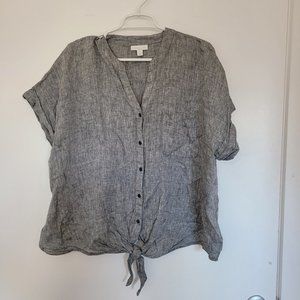 100% linen button up blouse